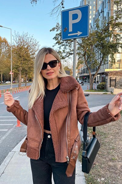 Sue Store Σκούρο καφέ καστόρι με ζώνη