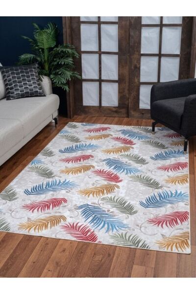 Valery Home Vl Yıkanabilir Kaymaz Tabanlı Axel Kesme Rulo Halı Yolluk Yaprak ...