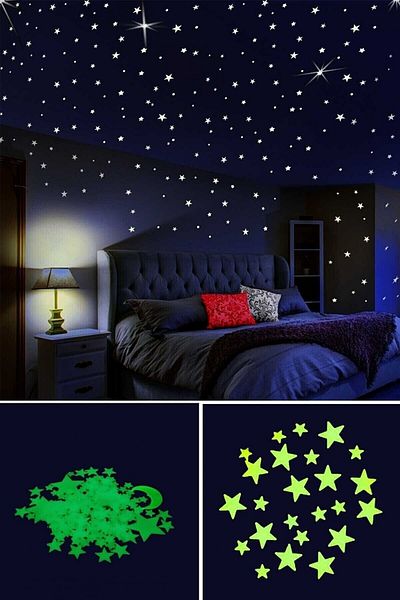 Giraffe Sticker 150 Pieces Glow in the Dark Phosphorescent Moon and Star Design Decorative Stickers