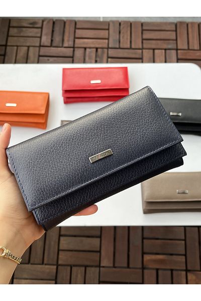 DERKON Genuine Leather Double Cover Useful Women's Wallet