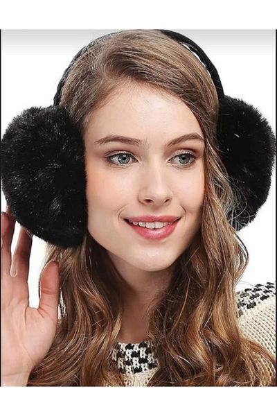 Nes Moda Plush Furry Ear Warmer Foldable Ear Protection