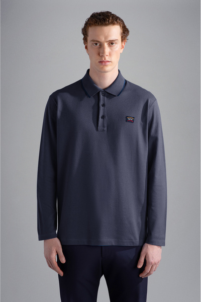 PAUL&SHARK MEN'S KNITTED POLOSHIRT C.W. COTTON