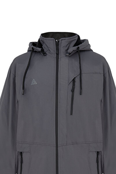 allymoda MEN'S BATTAL WITH FLEECE INNER HOODED INNER POCKET RAINCOAT BATTAL COAT ALLY-200