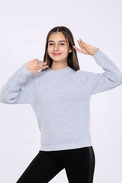 Cloudy Kids Pulover de bază pentru fete, cu croiala normală, (4-13) ani)