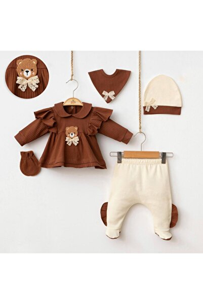 yukobaby bebeğiniz için en doğalı طقم بدلة زيبين للفتيات الصغيرات 5 قطع مع بك...