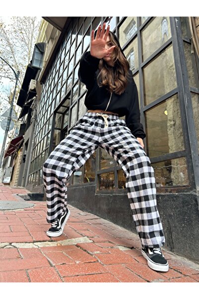 DEEFWEAR Wide Leg Plaid Trousers/Tracksuit