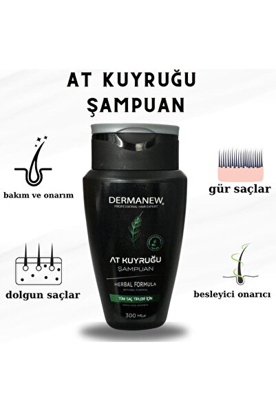 dermanew hair At Kuyruğu Şampuan - Yıpranmış Ve Geç Uzayan Saçlar Için - Onarıcı Bakım Şampuanı - Hızlı Saç Uzatma