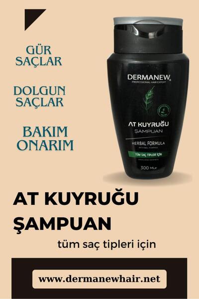 dermanew hair At Kuyruğu Şampuan - Yıpranmış Ve Geç Uzayan Saçlar Için - Onarıcı Bakım Şampuanı - Hızlı Saç Uzatma