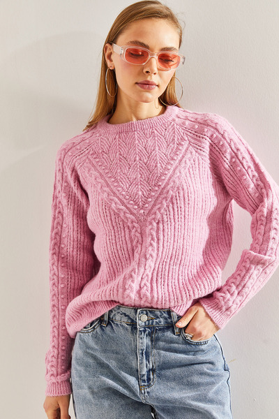 Bianco Lucci Kadın Desenli Triko Kazak