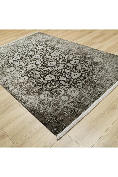 Eko Halı Cordoba Çiçek Desenli Makine Dokuma Halı-m.cordoba Db 02 Antrasit Grey