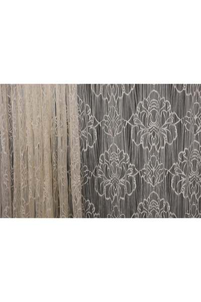 AKÇA TEKSTİL SPIDER MODEL CREAM COLOR ROPE CURTAIN READY BUTTONS STITCHED ROPE CURTAIN 300*280 cm