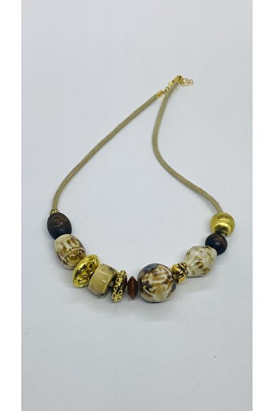 Porsuk Alternatif El yapımı etnik seramik boncuk kadın kolye