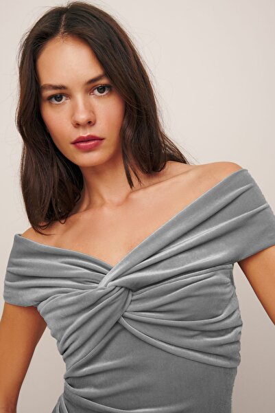 World Fashion Trends Cultură flexibilă din catifea cu detaliu de adunare în față