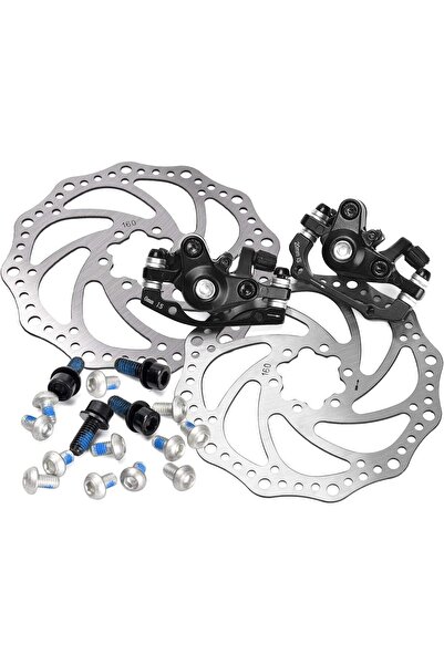 Asroya Bisiklet Mekanik Disk Fren Kaliper Seti Kaliper Rotor 160mm 6 Vidalı Balatalı