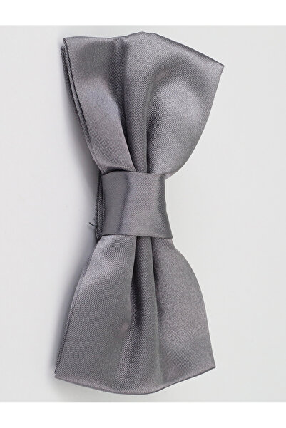 SIRRI Dark Gray Satin Bow Tie 10cm x 6cm