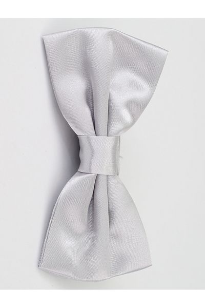 SIRRI Light Gray Satin Bow Tie 10cm x 6cm