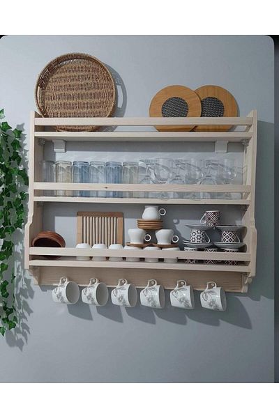 narım Wooden Terek Wall Shelf 60X50Cm