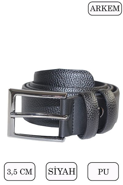Arkem Black Men's Belt - Classic Trouser Belt, Model 3.5