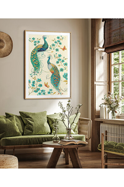 HOMEPACK Tekli Çerçeveli Tablo Tavuskuşu Seri Poster Tablo TK/231