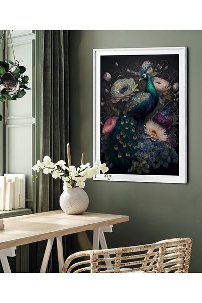 HOMEPACK Pictură cu un singur cadru Pictură poster din seria Peacock TK/240