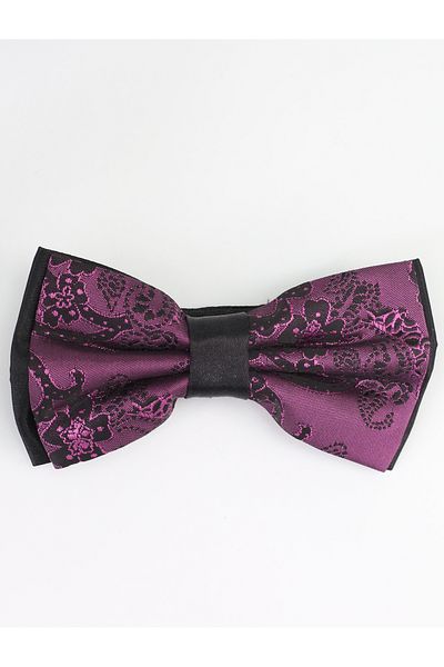 SIRRI Shawl Pattern Bow Tie 10cm x 6 cm Purple