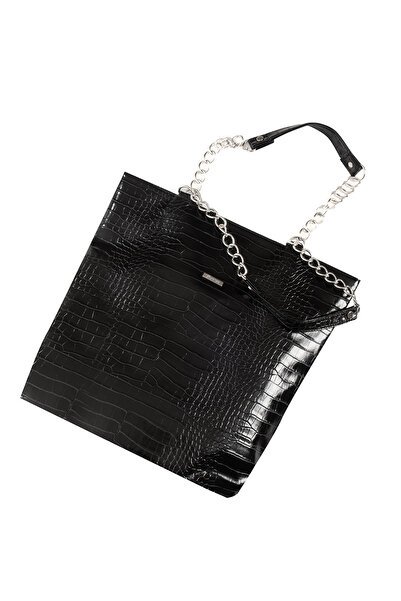 Bakras Zincir Askılı Krokodil Desenli Omuz Çantası