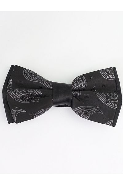SIRRI Shawl Pattern Bow Tie 10cm x 6 cm Black