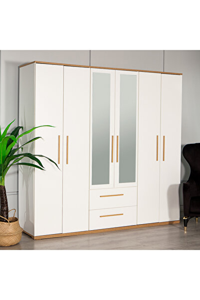 MOBETTO Eva 602 - 6 Kapaklı Aynalı Gardırop