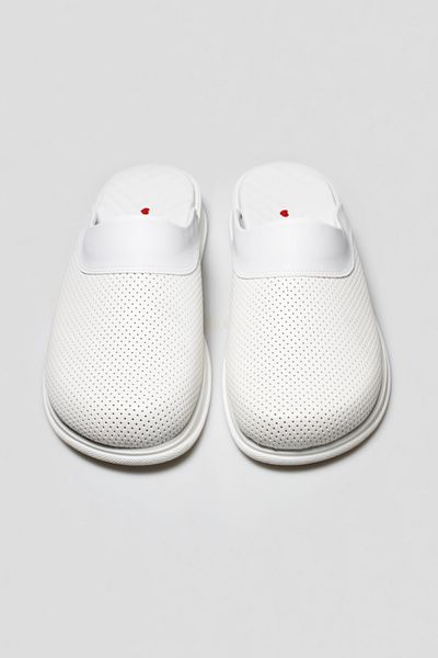 yeni medikal Orthopedic Sabo White Slippers - Flat Heel, 1-4 cm Low Heel