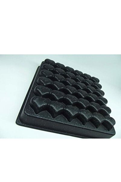 adarya Döküm Granit Kalpli Kek Kalıbı 36 Lı - Kalpli Brownie Kalıbı - Mini Muffin Kalıbı - Atom Kek Kalıbı