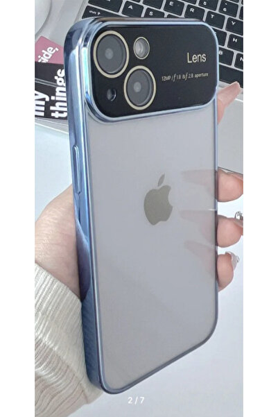 HappyCase Apple İphone 13 Kamera Korumalı Çerçeveli Lensli Renkli Arkası Şeff...