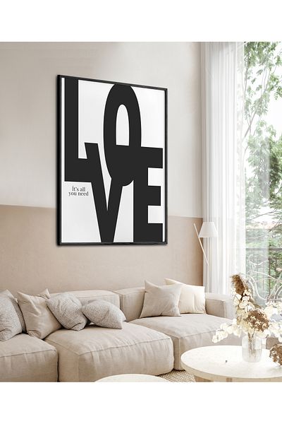 HOMEPACK Pictură cu cadru unic cu dragoste scrisă Pictură poster de artă modernă TK/241