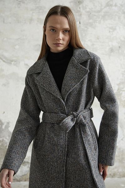 InStyle Eira Belted Pocketed Cashmere Παλτό - Μαύρο