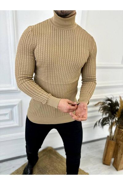 elkumoda Πουλόβερ Slim Fit No Pilling Πλεκτό από φυσικό βαμβάκι Πουλόβερ με ζιβάγκο