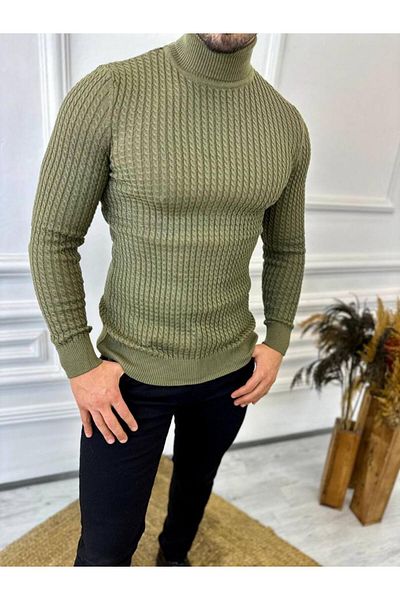 elkumoda Πουλόβερ Slim Fit No Pilling Πλεκτό από φυσικό βαμβάκι Πουλόβερ με ζιβάγκο