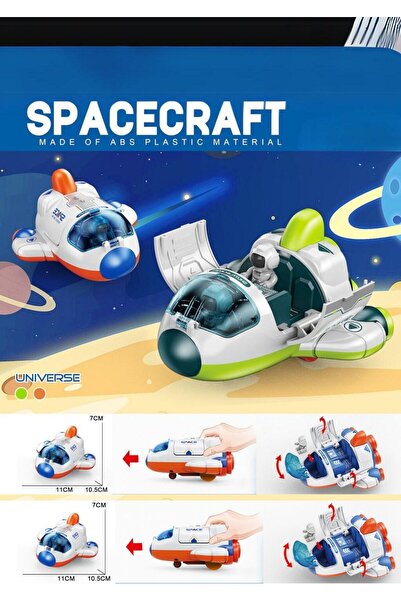 YILDIRIM OYUNCAK مكوك فضاء رائد فضاء مع باب قابل للفتح مقاس 7 سم