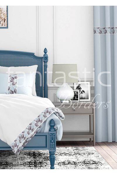 FANTASTIC BORDERS PERDEA LĂTĂ ȚESUTĂ MULTICOLOR CU MOTIV DE FLORI BORDURA / ACCESORII (7 CM. LĂȚime - 3,5 MT. LUNGIME)