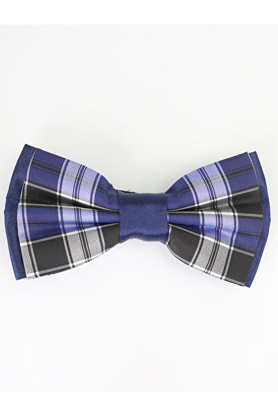 SIRRI Papion în carouri 10cm X 6 Cm Albastru