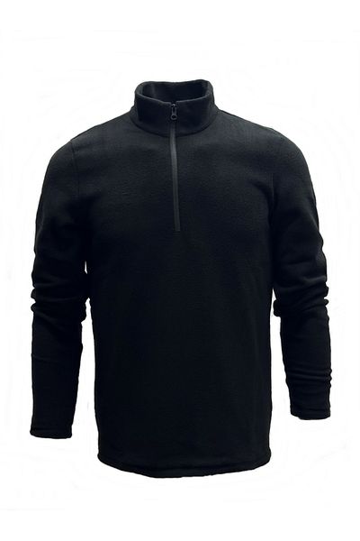 NJM SPORT WEAR Men's Fleece Black Anti-pilling Non-Pilling Stand Collar Cold-Proof Fleece Half Zipper