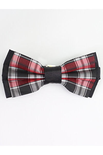 SIRRI Papion în carouri 10cm X 6 Cm Roșu