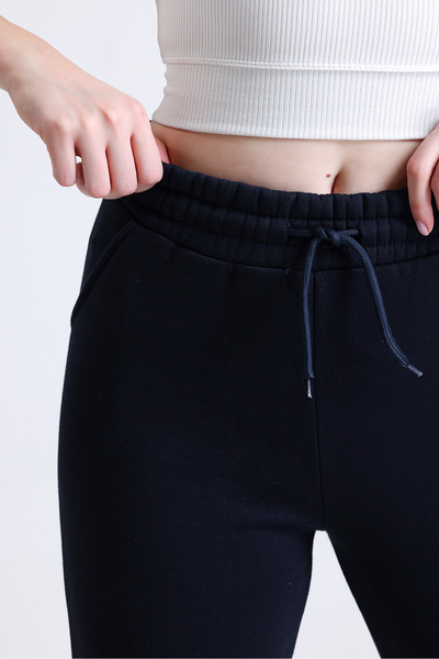 Babelook Γυναικείο παντελόνι Jogger με 3 κλωστές Navy Blue