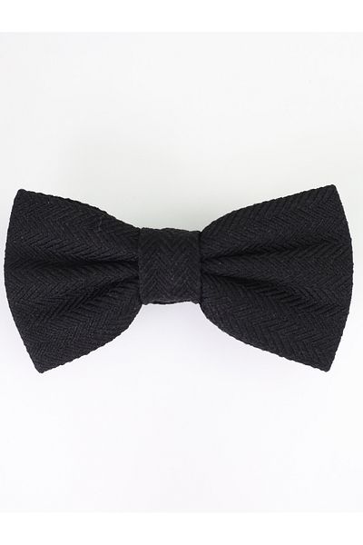 SIRRI WOOL Fish back Bow Tie 10cm x 6 cm BLACK