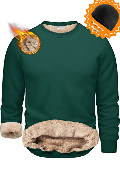 GHASSY CO. Ghassy Co. Men's Ultra Thermal Sherpa Plush Lined Crew Neck Sweatshirt