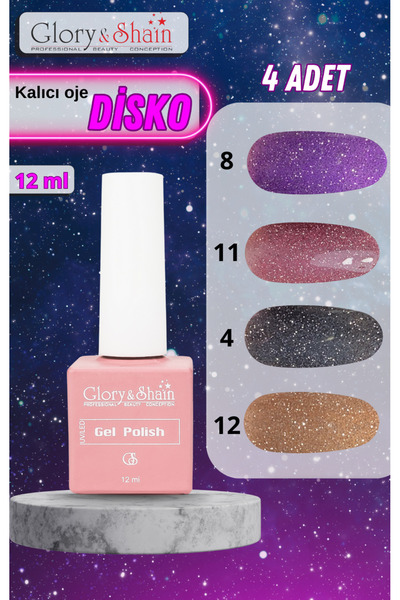 DİSKO kalıcı oje 12 ml 4 adet