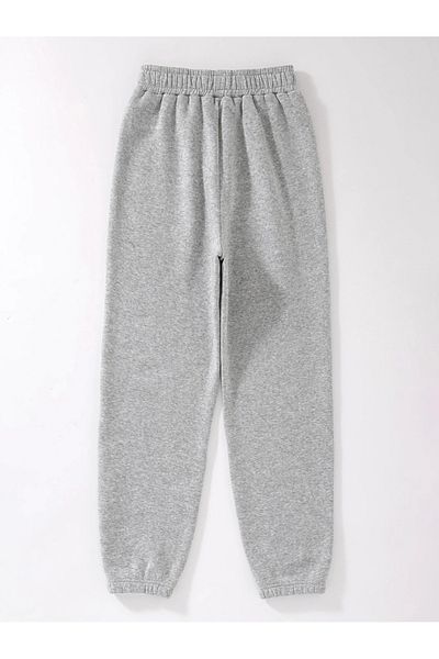 Boi Boston Logo Jogger Sweatpants - Γκρι ψηλόμεσο λαστιχένιο πόδι