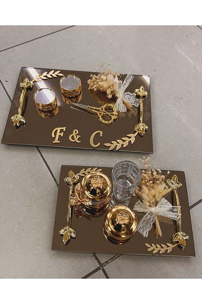 TAK TAK TAKIŞTIR Word Tray Ring Tray Gold Color