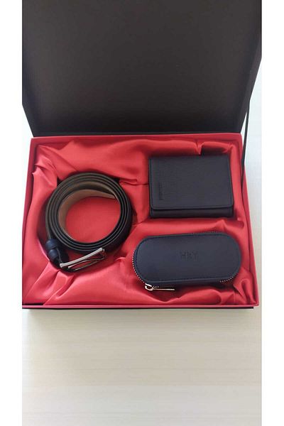 Grande 1414 Genuine Leather Men Wallet Hky High Quality Keychain Men's Set