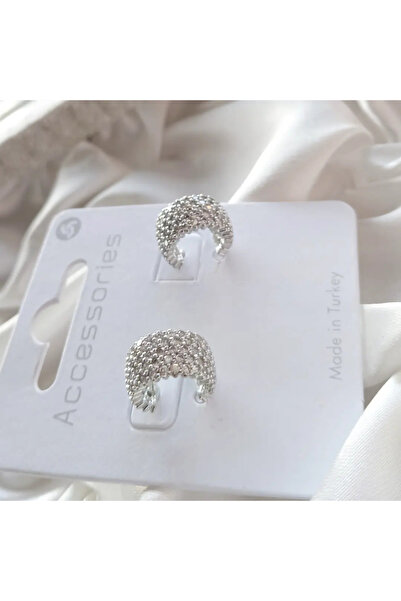 Accessories Çelik Taşlı Halka Küpe