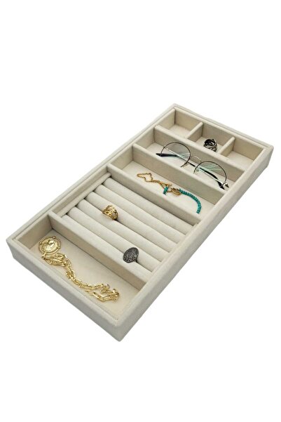 Aydın Decor New Local Cream Glasses Necklace Earring Ring Organizer (AYDINDECOR)
