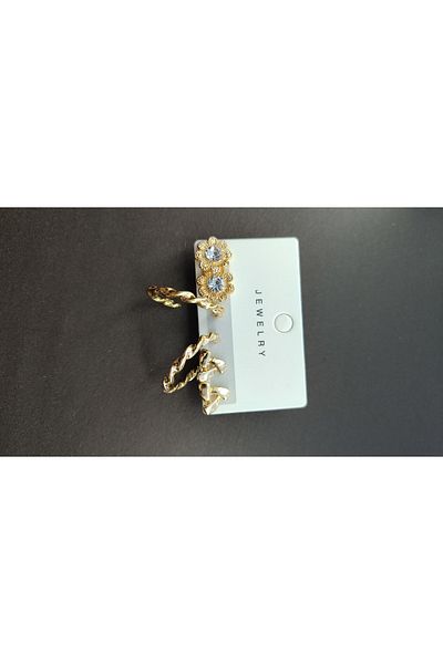 Candy Zircon Stone Flower Hoop Set Earrings
